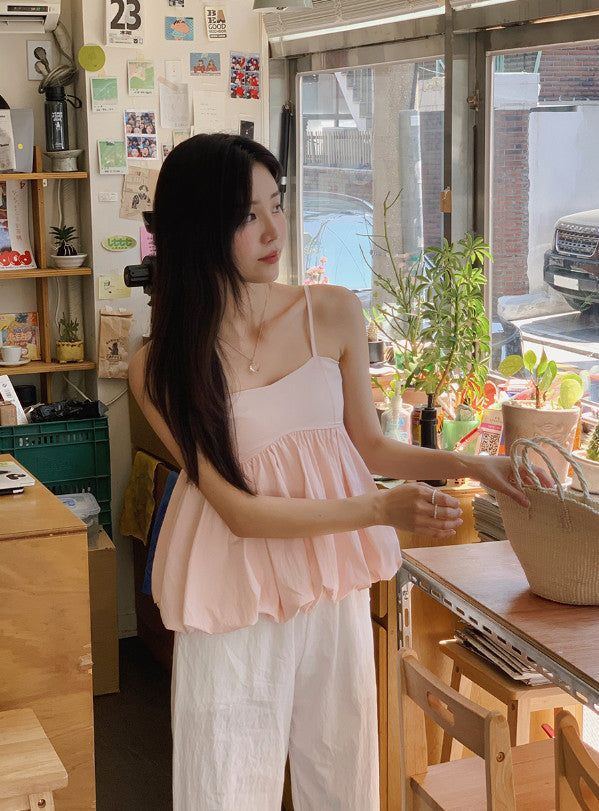 Lovely Pumpkin Sleeveless Blouse (4color) 