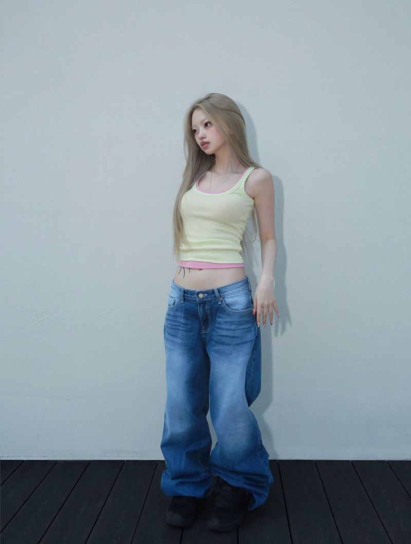 true hoop pink denim
