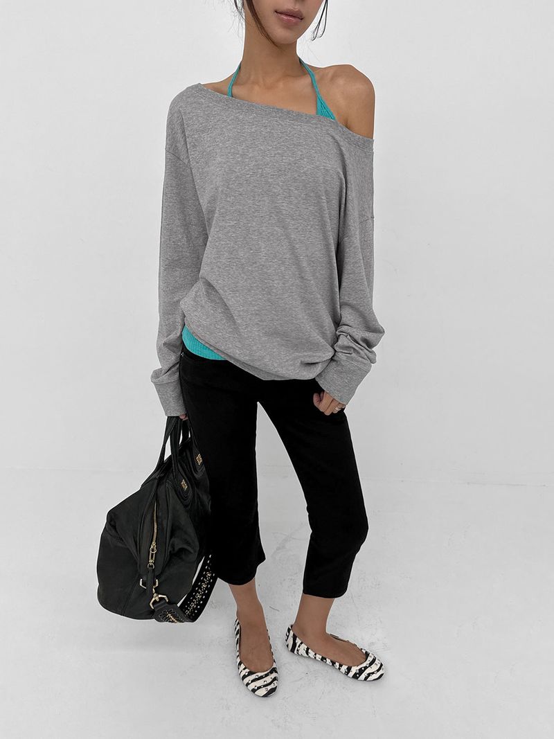 [MADE] Kikoon Boat Neck Oversized Long Sleeve Tee