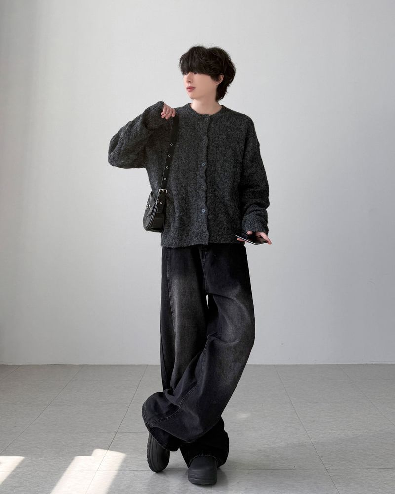 Runan Cable Hair Cardigan