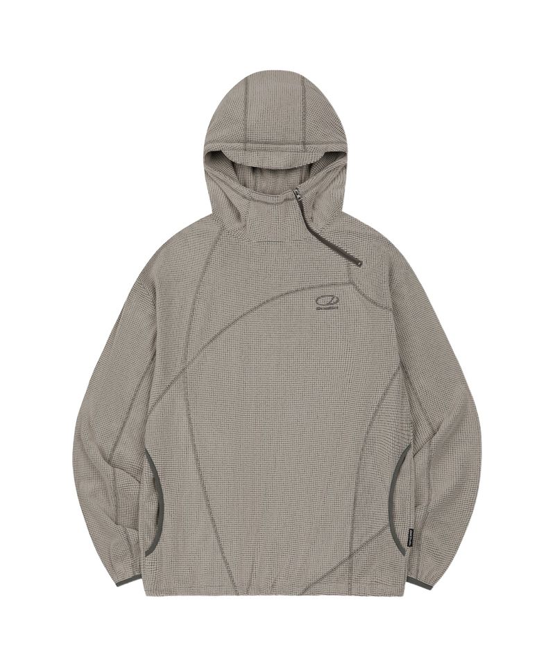 ODDSTUDIO（オッドスタジオ）の「Waffle Cover Stitch Hood T-shirt - BEIGE（Tops）」