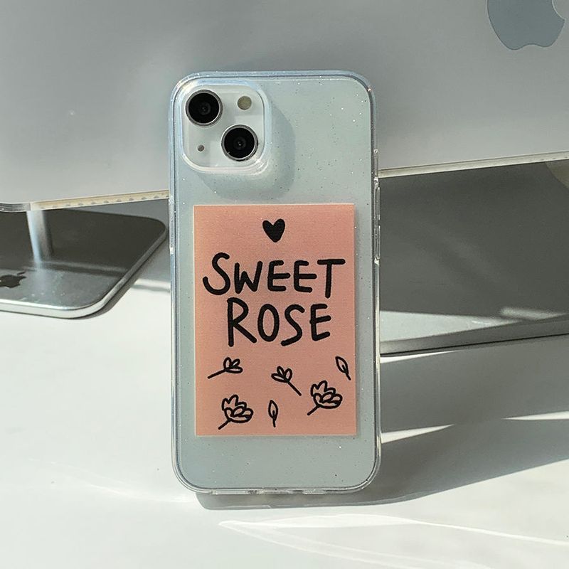 Sweet Rose Glitter Phone Case