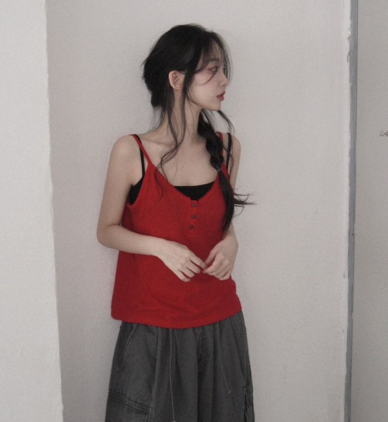lusia lace button sleeveless