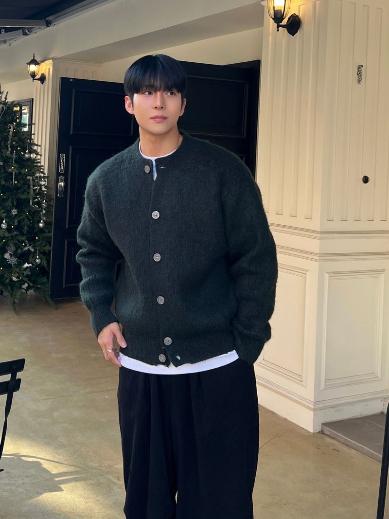 Brush wool cardigan