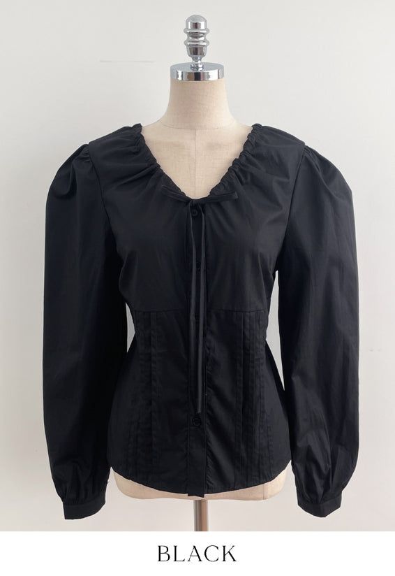 Metune Shirring Strap Puff Blouse