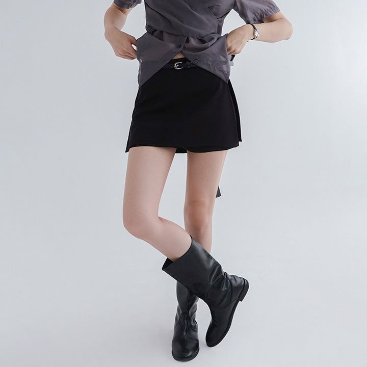 [Apid] Short Pants Skirt Belt Set -3color