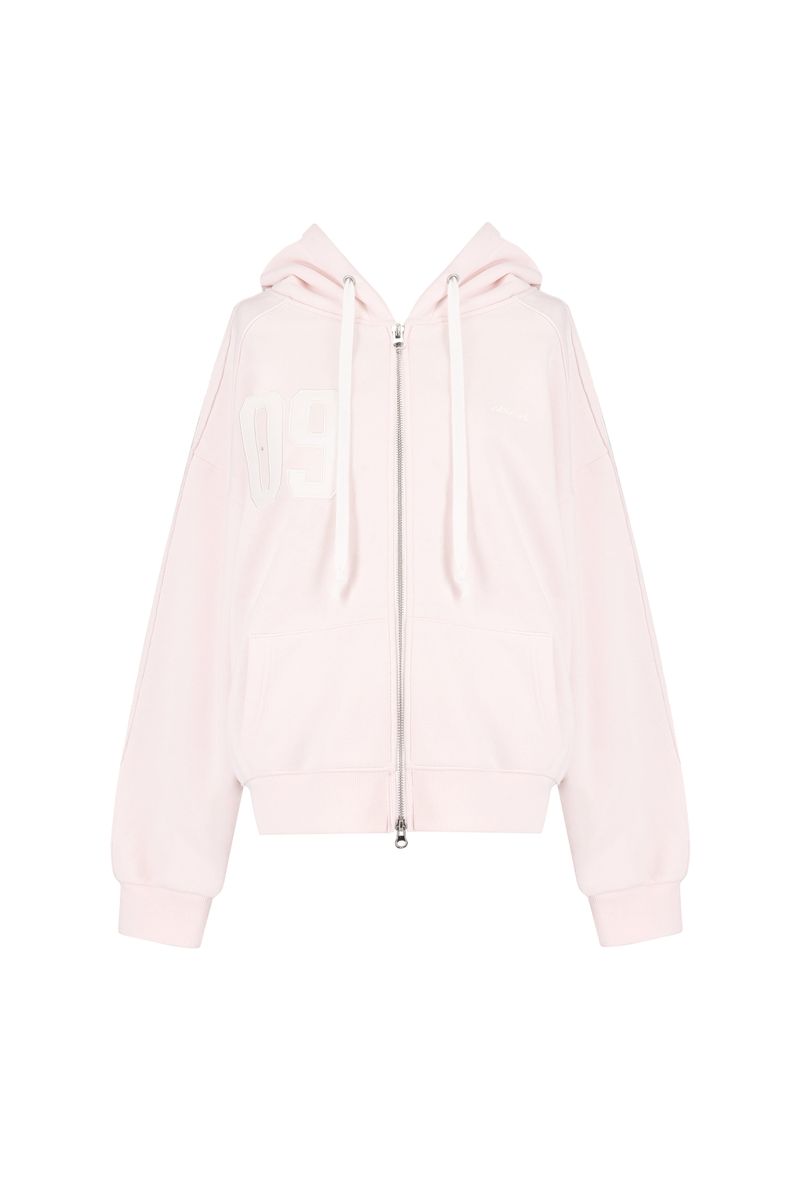 [ 6th Pre-order ]09 Numbering hooded zip-up, Pink
