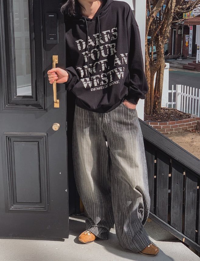 Smoke Washed Stripe Denim Pants