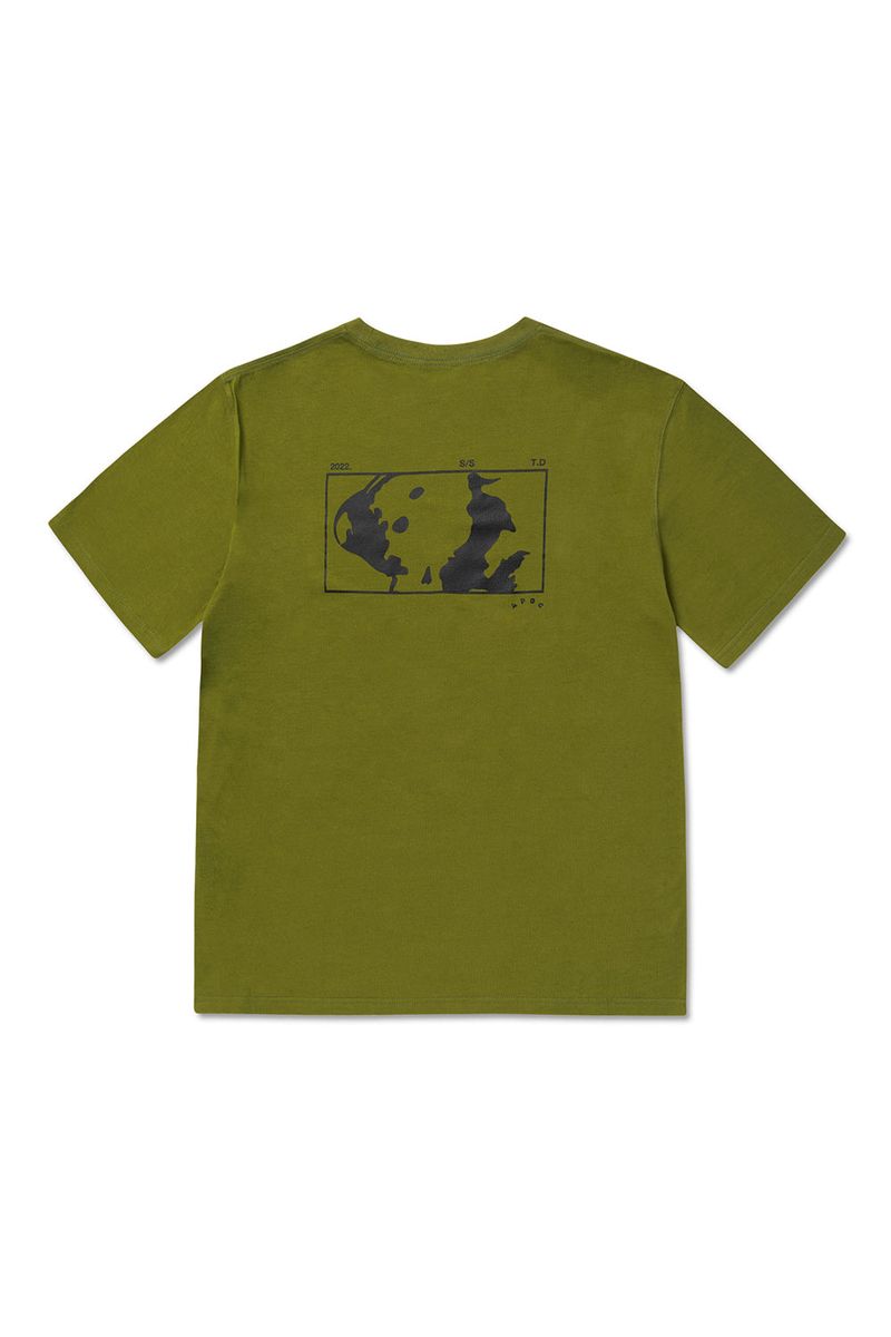 Square Graphic Tee_Olive Grey