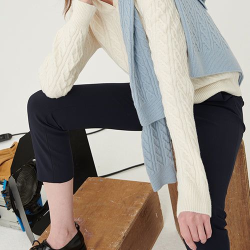 WAIST BANDING SLIM PANTS