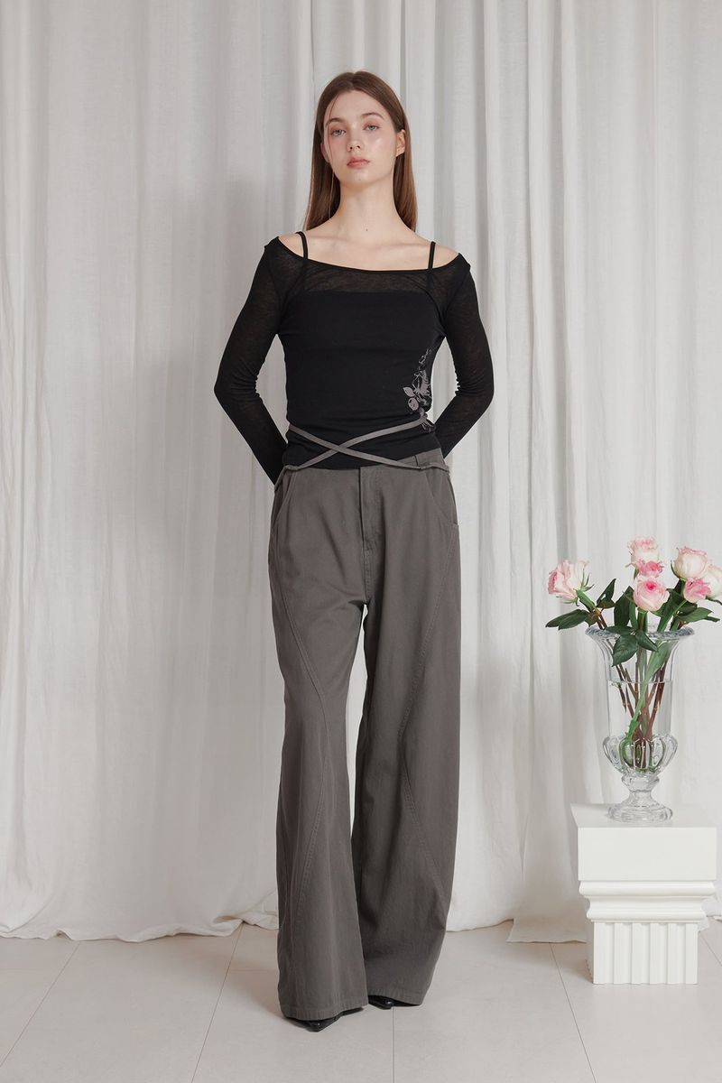 LIV PANTS khaki grey