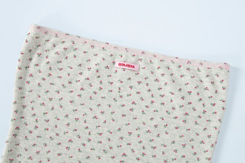 flower tube top melange grey