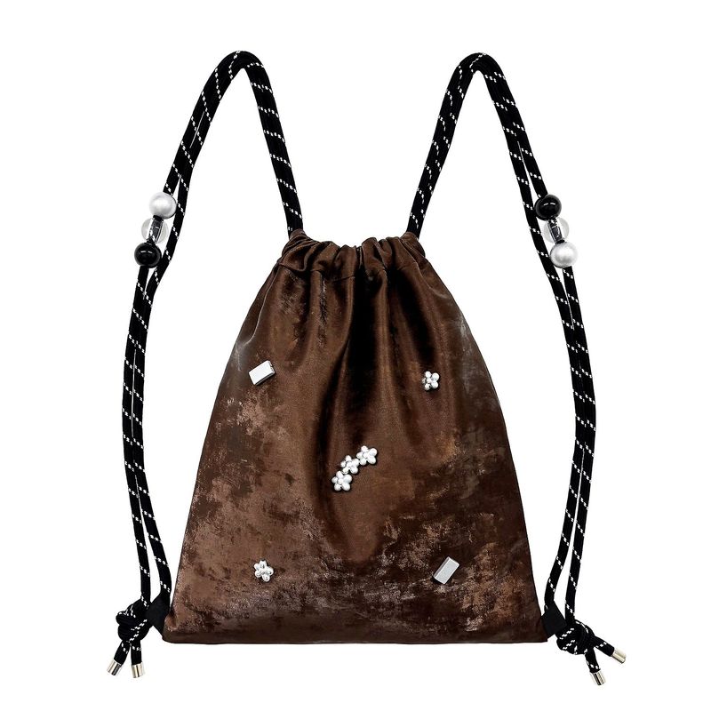 OTHER-worldly（アザーワールドリー）の「Silver Flower Gym Sack [Brown]（Bags）」