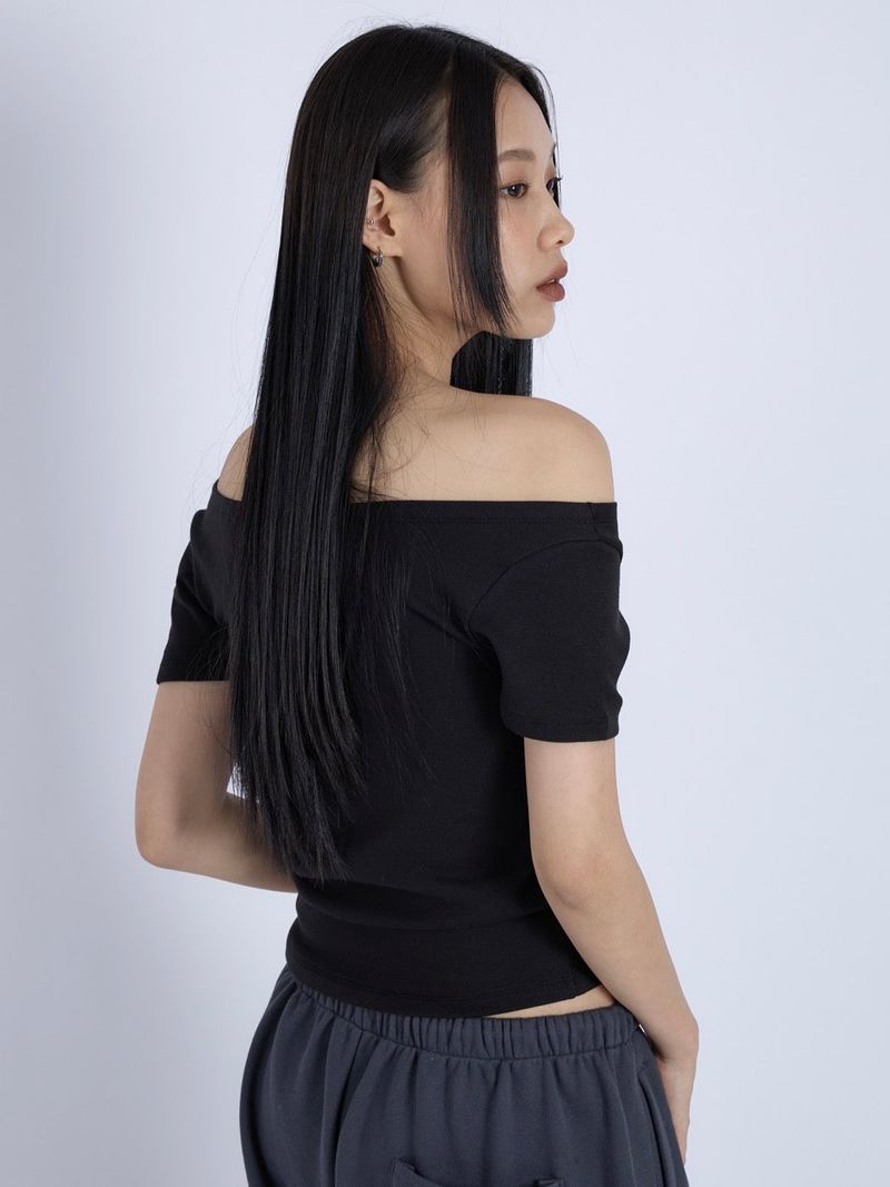 Off Shoulder Top, Black