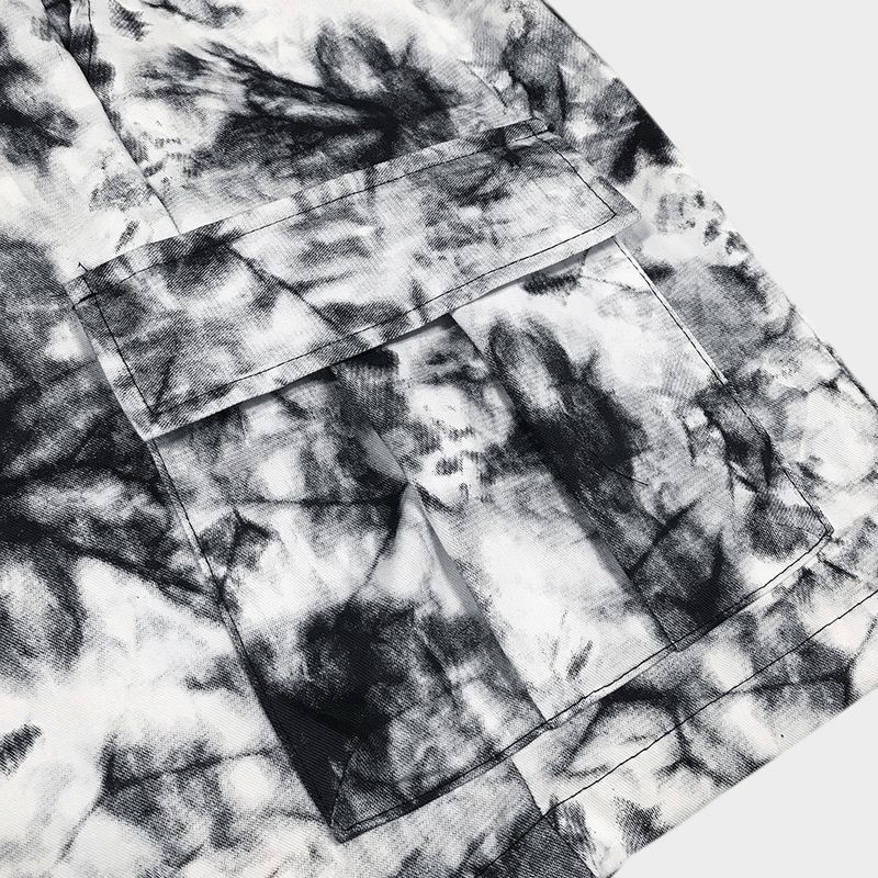 tie-dye cargo shorts_white