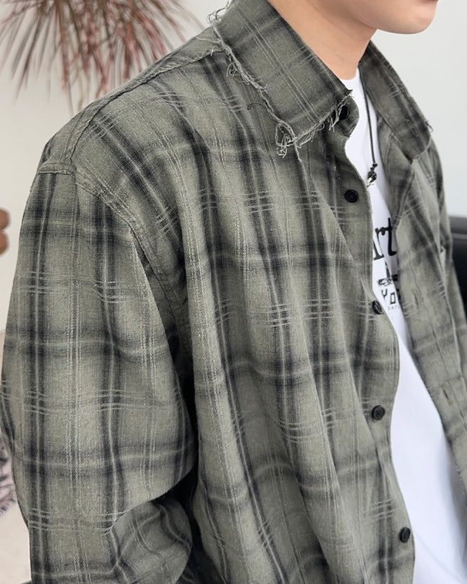 Kaan Cutting Check Shirt