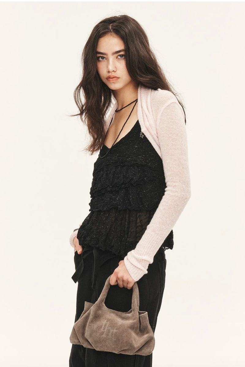 threetimes（スリータイムズ）の「Angel shawl bolero - pink（Tops）」