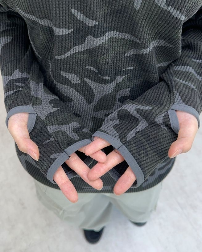 Ferro Camo Button Waffle Hoodie