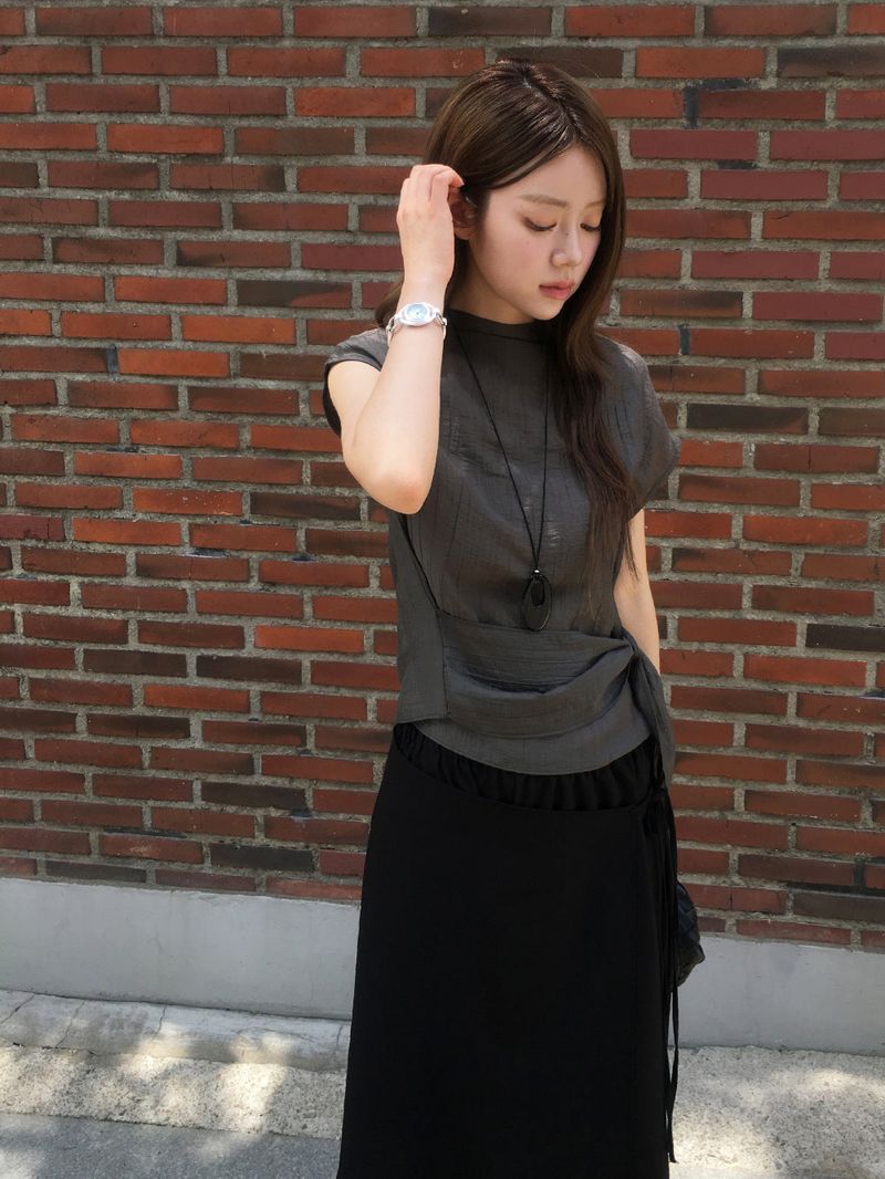 Moss wrap blouse