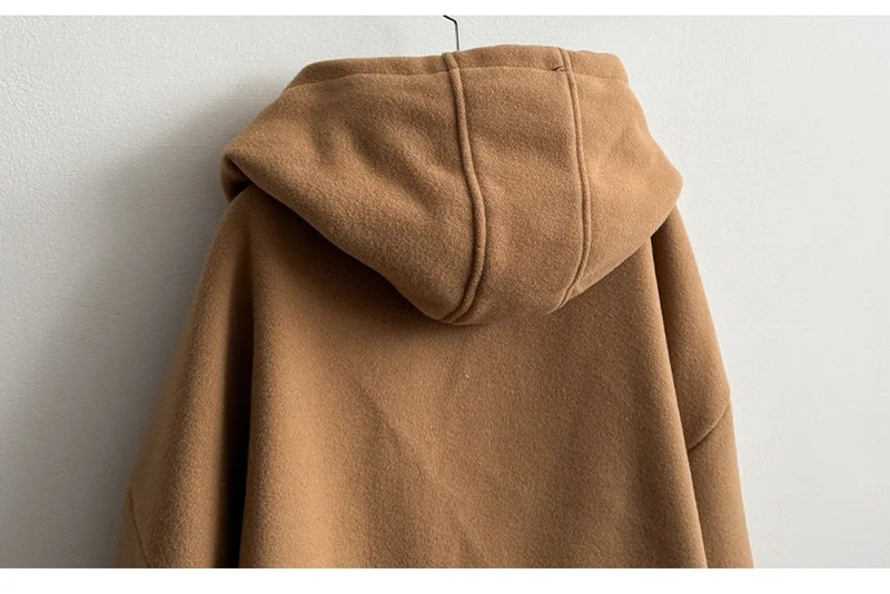 Heel double wool royal boxy pocket hooded coat 