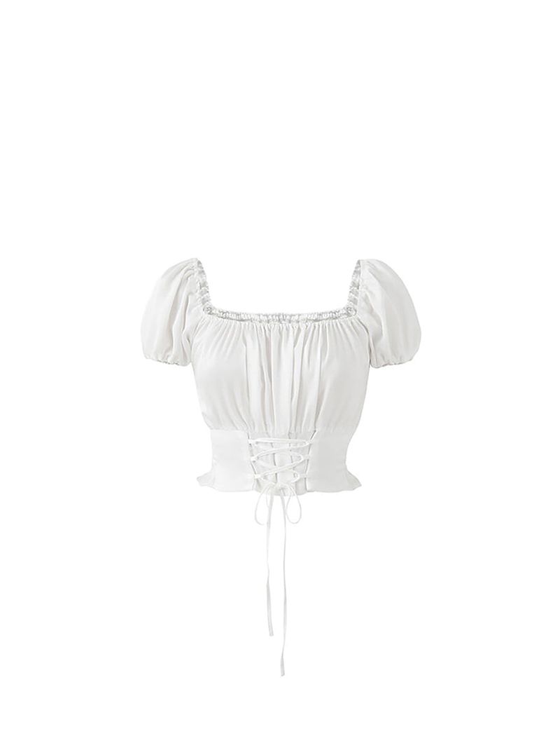 Corset crop blouse (white)