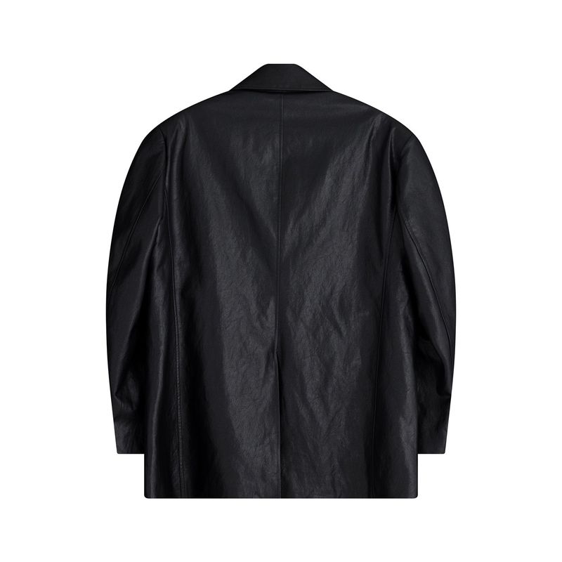 Over Crack Leather Blazer