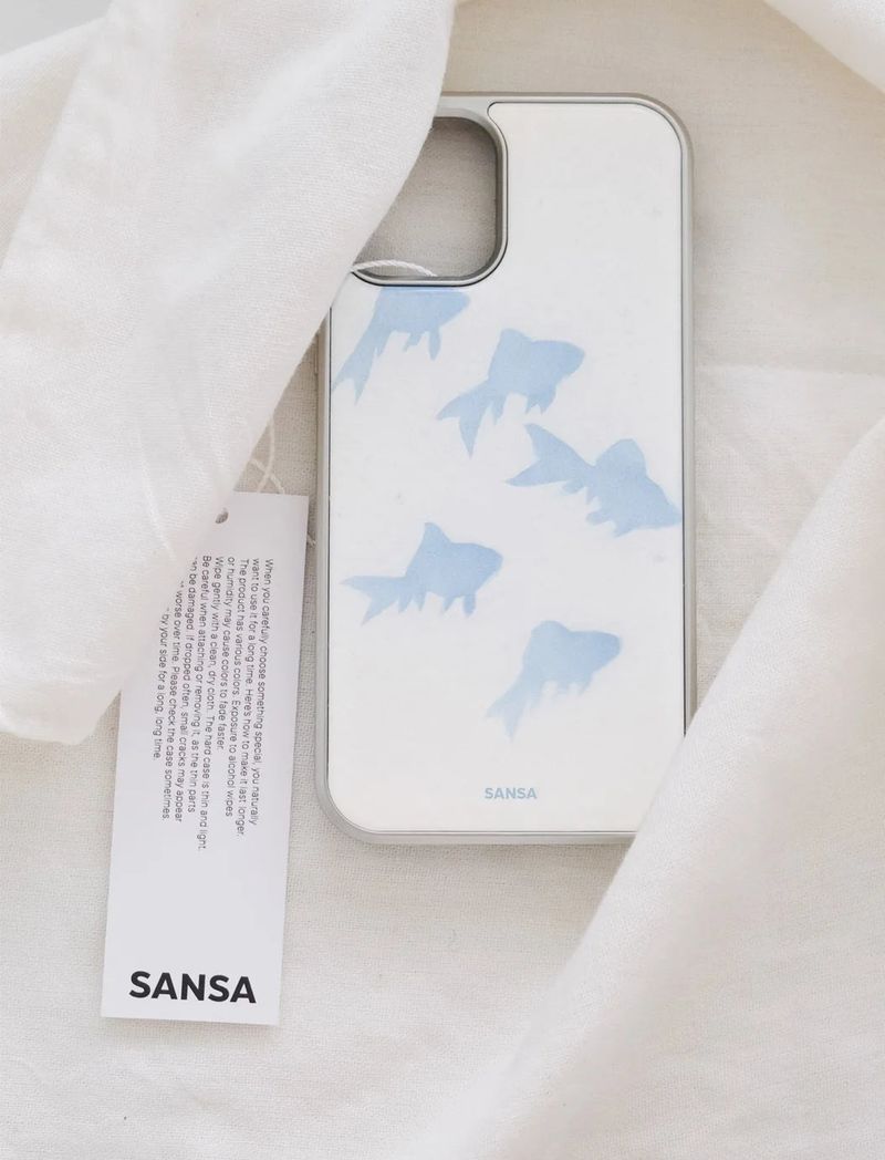 Blue Fish_Silver iPhone Galaxy Case(MagSafe)