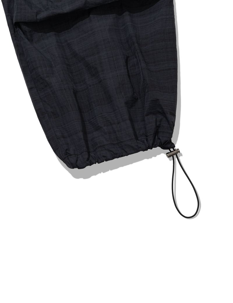 RUFFLE CHECKERED SKIRT CARGO PANTS(BLACK)