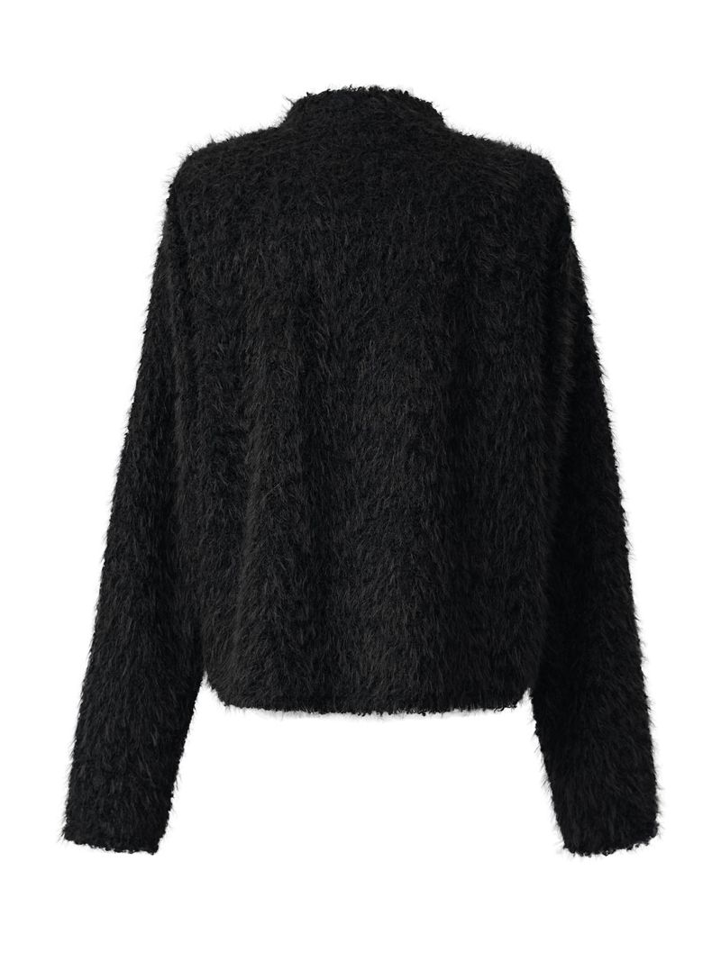 fuzzy airy round knit cardigan (2color)