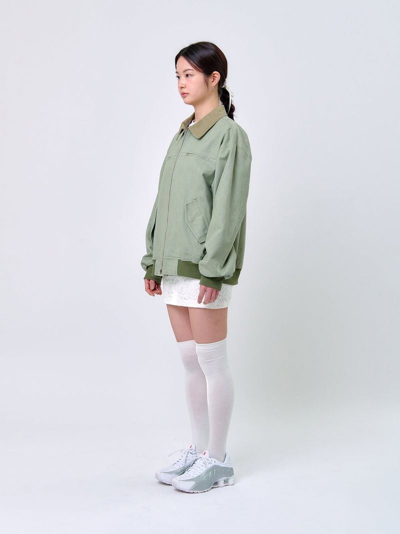 WASHED STITCH BLOUSON_Light Green