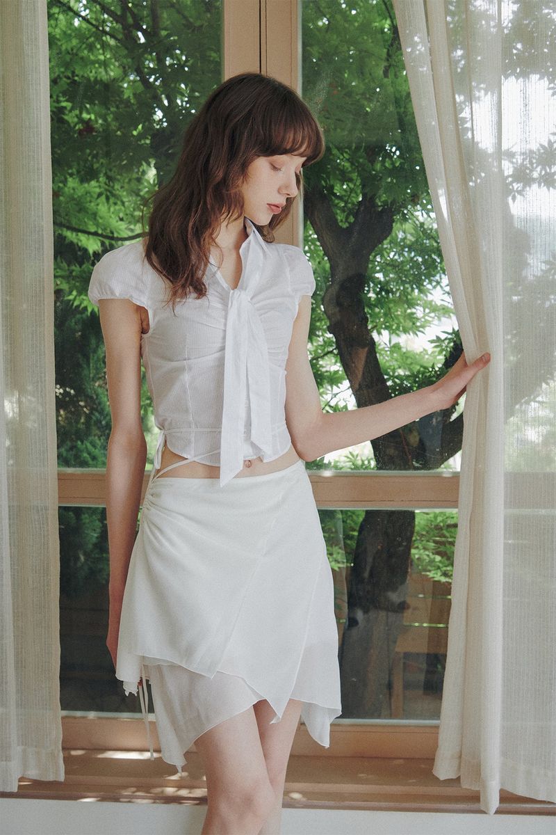PAIN OR PLEASURE（ペインオアプレジャー）の「JADE SCARF SHIRT white（Tops）」