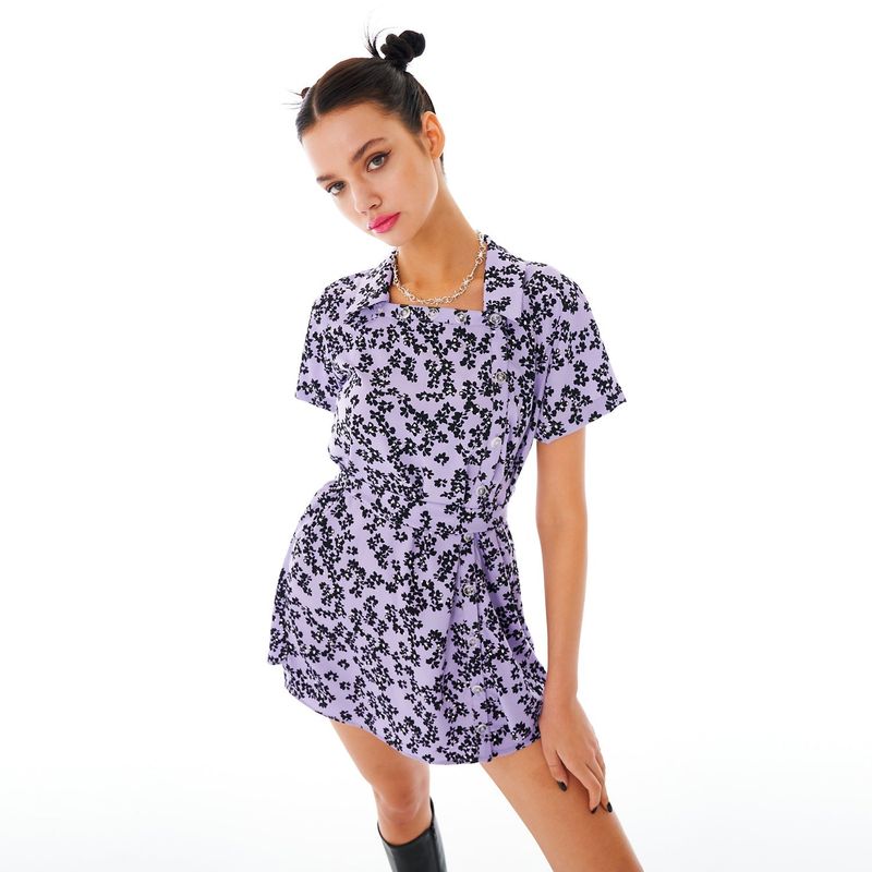 OTHER-worldly（アザーワールドリー）の「Square Neckline One-piece [Lilac Flower]（Dresses）」