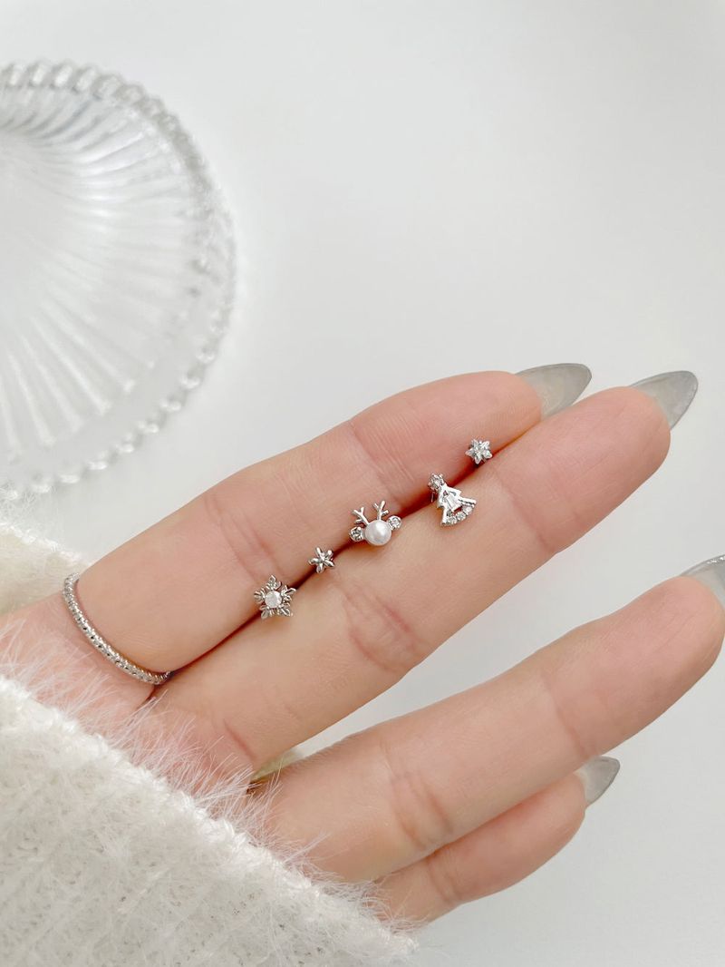 [5 set] white winter piercing set