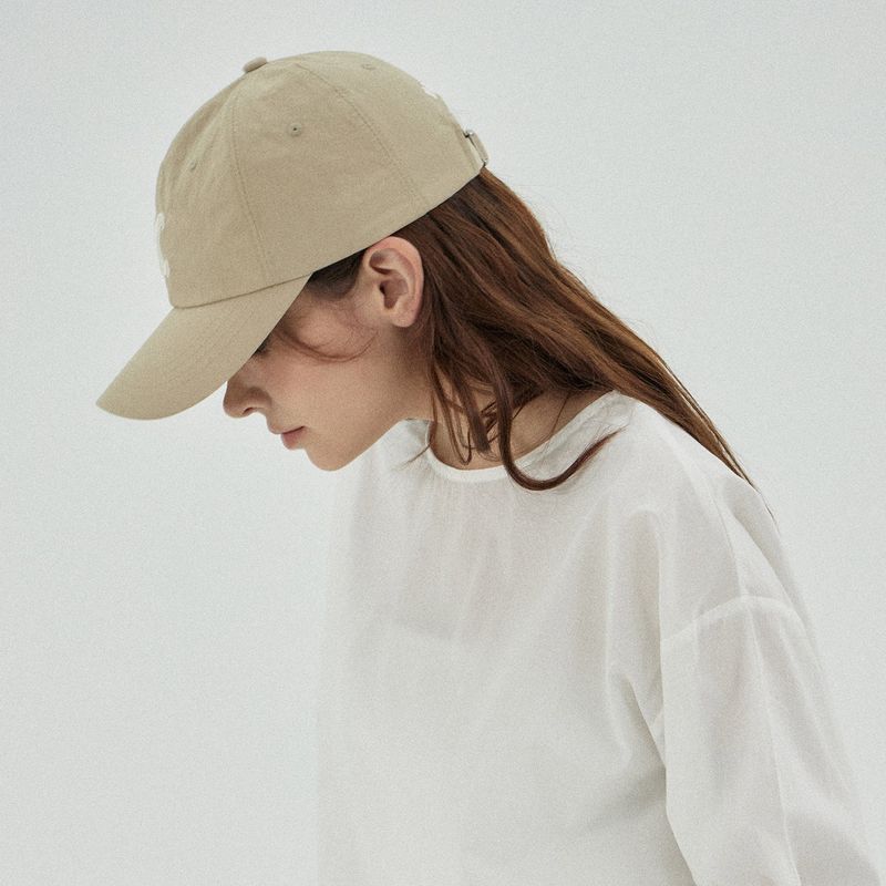 VA Curved Logo Nylon Ball Cap / Lightbeige