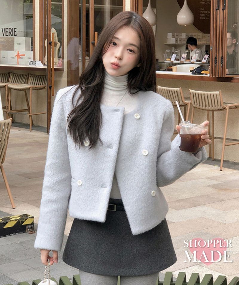 SHOPPERLAND（ショッパーランド）の「[SHOPPERMADE] ノーカラー Wool65 ダブルジャケット (2color)（ジャケット/アウター）」