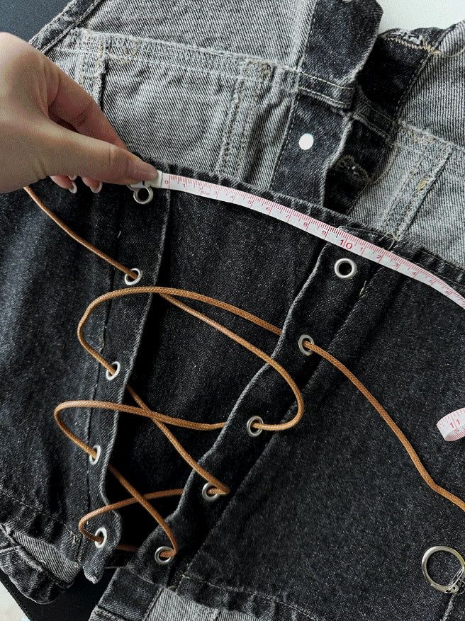 26SS★ [MADE] Corset Denim Halter Top
