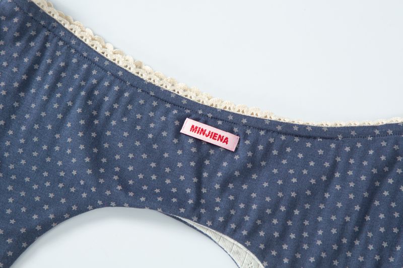 reversible garter belt star flower navy