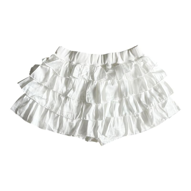 White frill cancan shorts