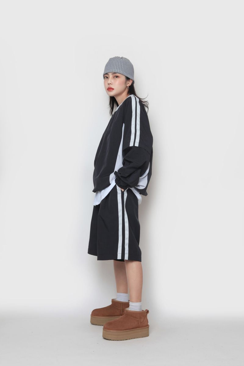 two-way nylon sweatshirt