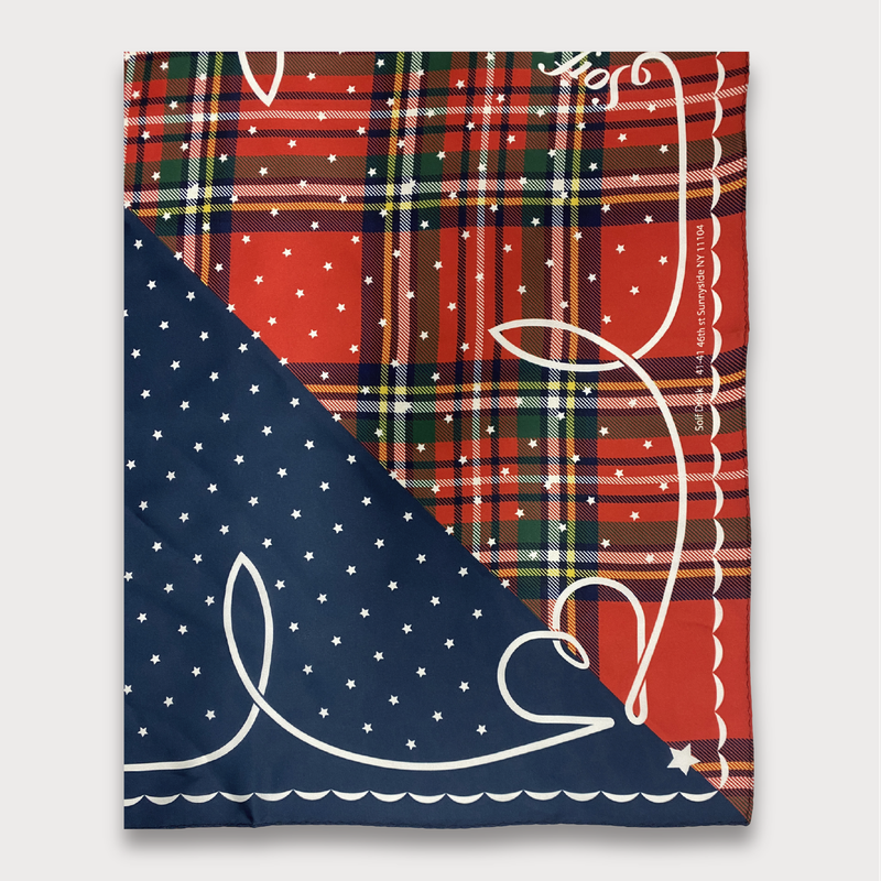  TARTAN & NAVY "VERY DEMURE" SCARF