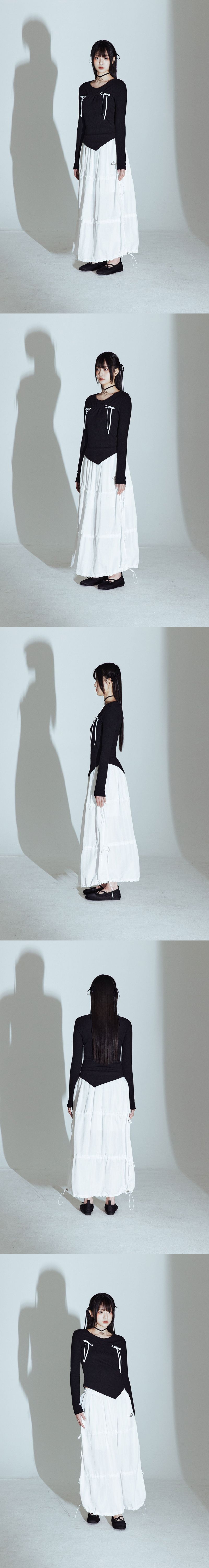 RIBBON T-SHIRT IN BLACK