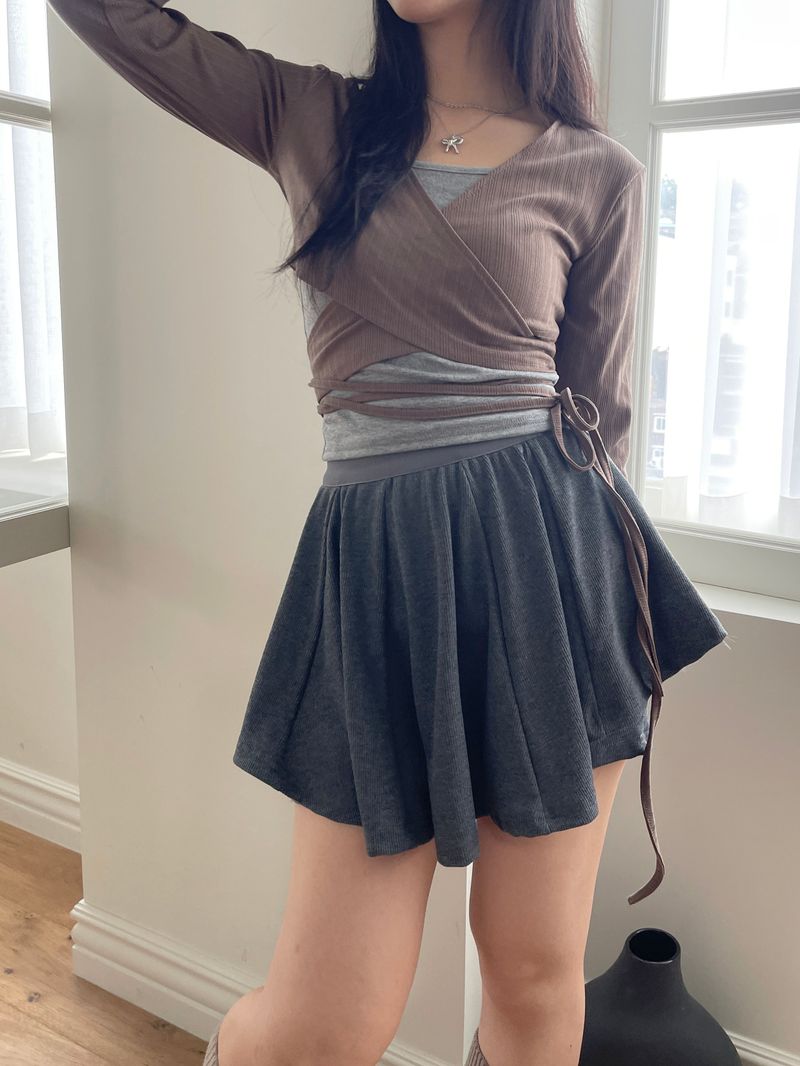 Romantic flared ballet pantskirt