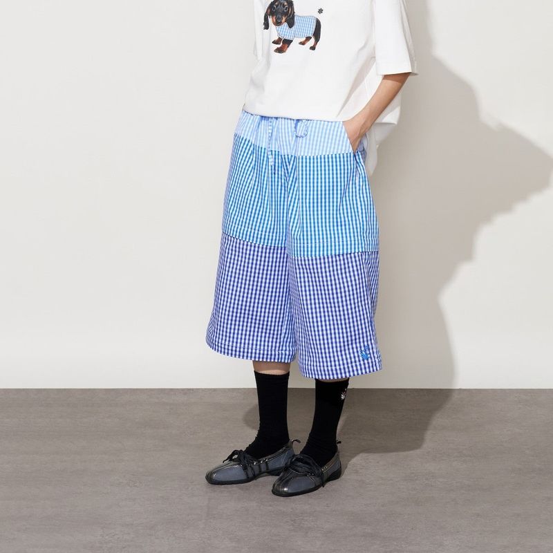 FMACM Adjustable-Length Three-in-One Checked Detachable Trousers