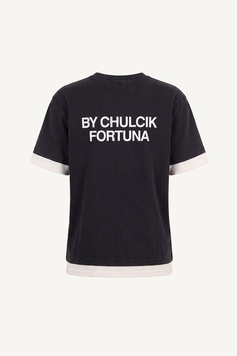 Iron rule layered vintage T-shirt