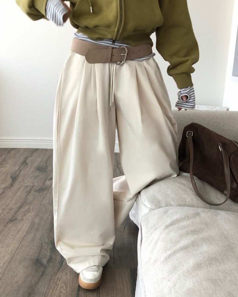[ORIGINAL] ROSE Pintuck Cotton Pants