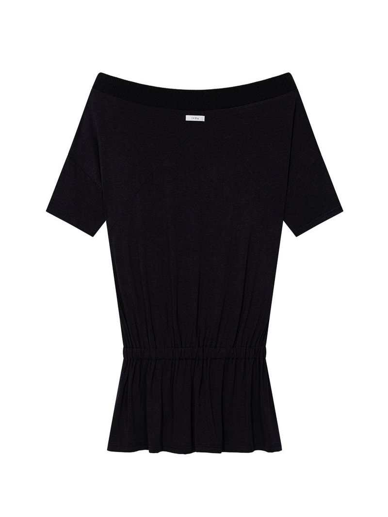 DRAPE BAND OFF-SHOULDER TOP(BLACK)