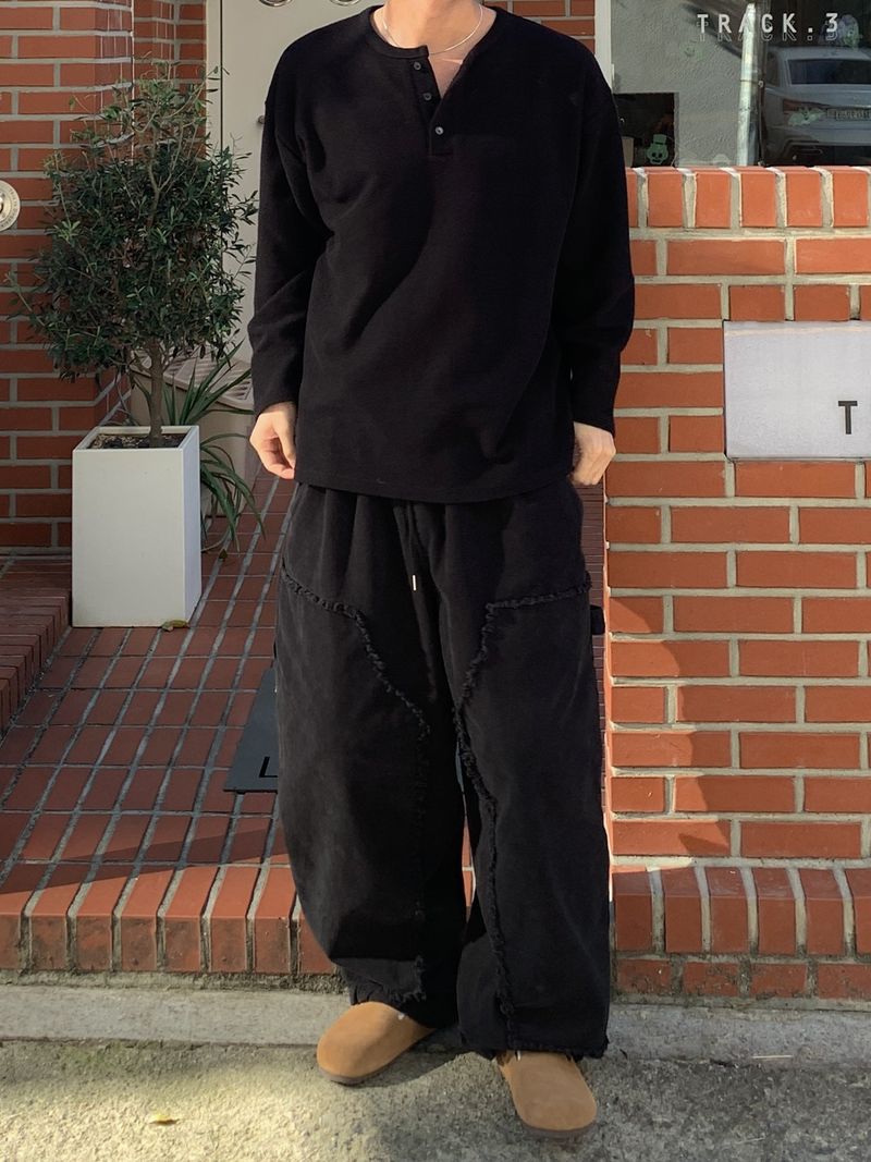 Bean over henley neck knit tee