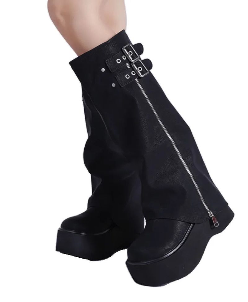 Sloane Side-Zip Biker Boots