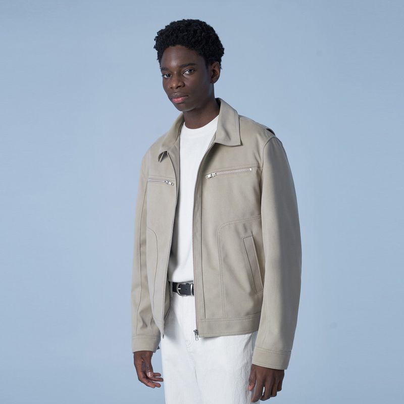 SPERONE(スペロネ)の「Solid Suede Zipper Jacket (Beige)(Jackets/Outerwear)」