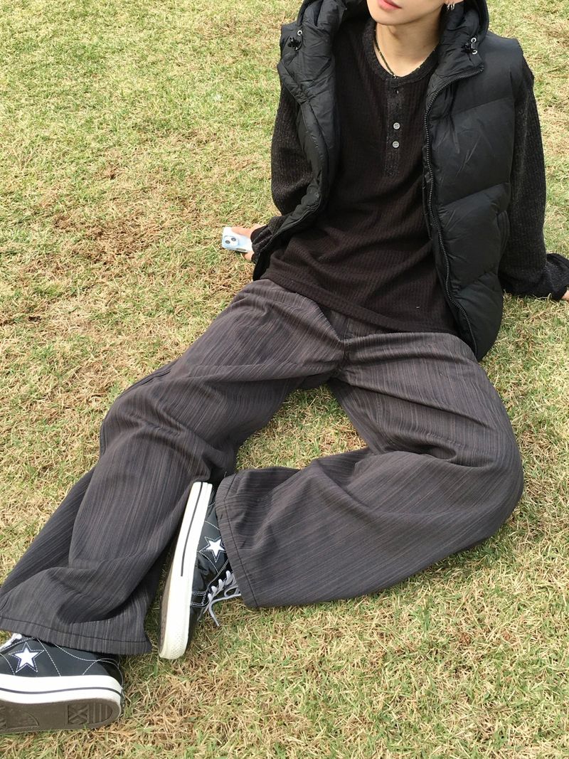 Lumin Stripe Cotton Pants 2C